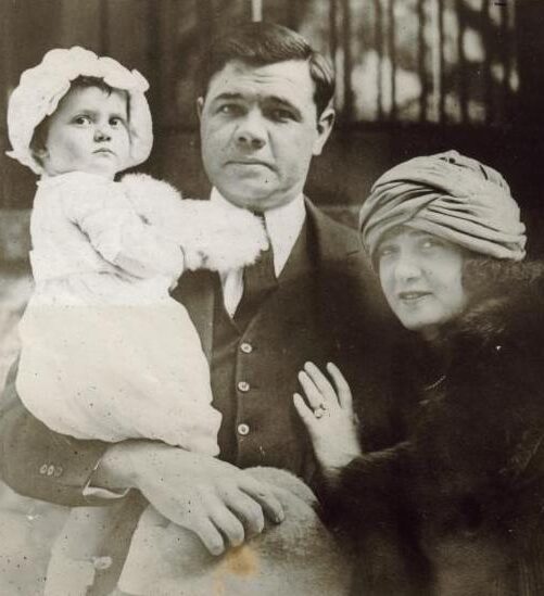 Babe Ruth And Helen With Their Daughter Dorothy (Source: Reddit)