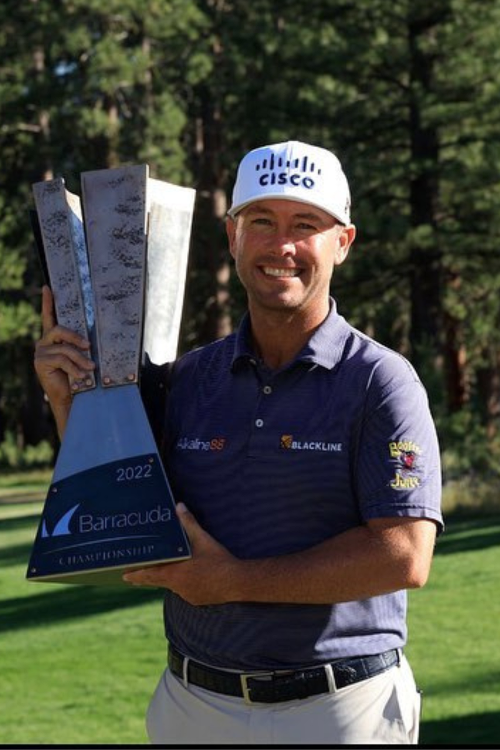 Chez Reavie With His Barracuda Championship Trophy