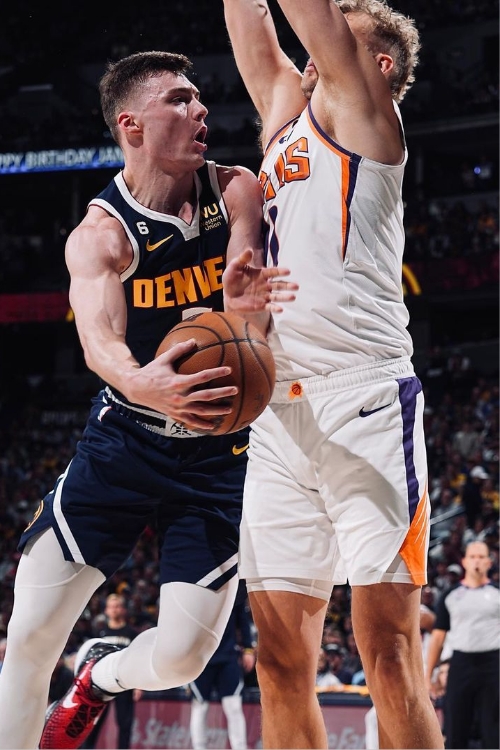 Christian Braun (L) Playing For The Denver Nuggets