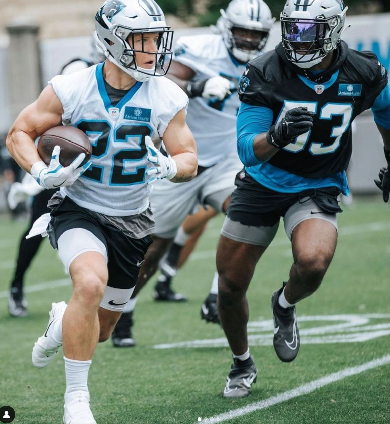 Christian McCaffrey on the field