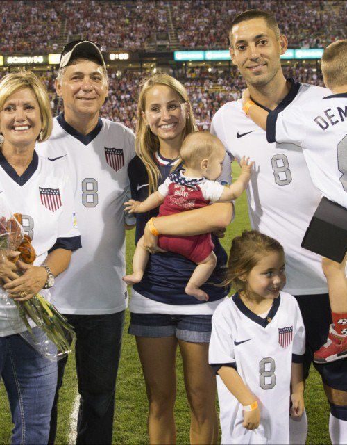 Clint Dempsey With His Parents Wife And Kids (Source: Pinterest)