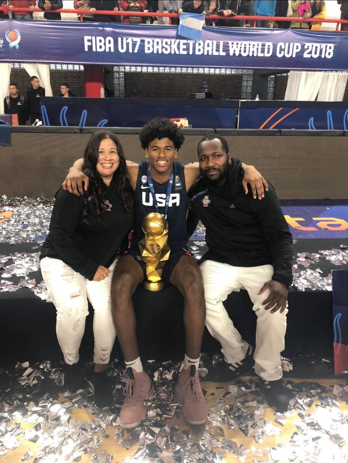 Jalen Green With His Mother & Stepfather