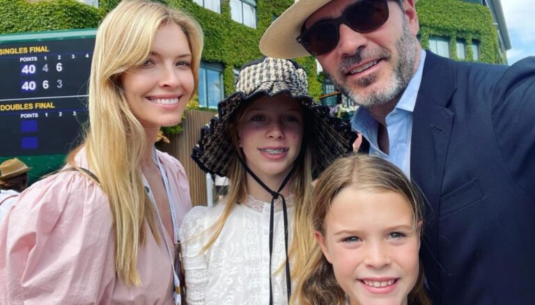 NASCAR Driver Jimmie Johnson With His Wife Chandra & Daughters