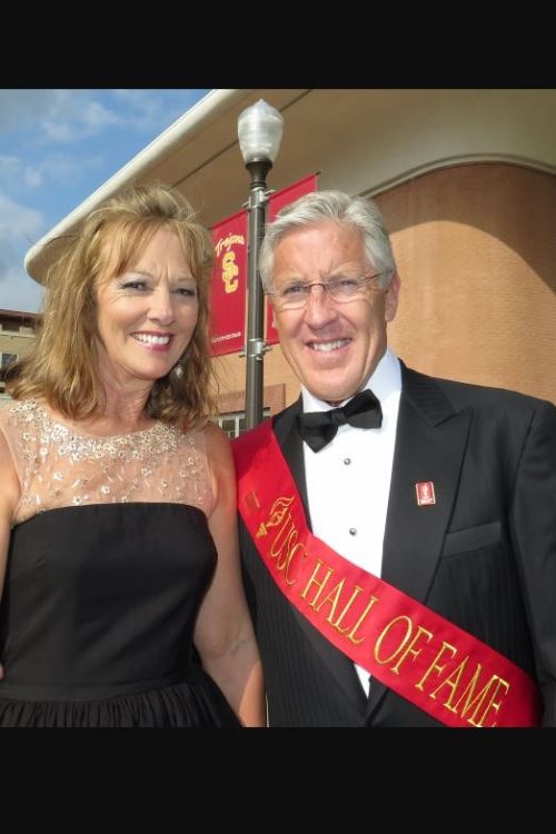 Pete Carroll With His Second Wife Gelena Goranson