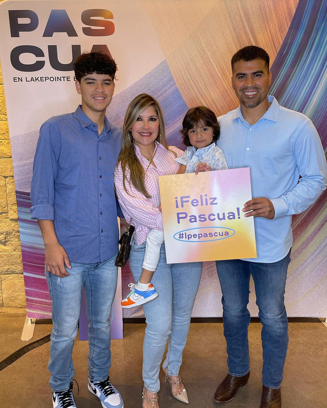 Robinson Chirinos With His Family On Easter Sunday 2023