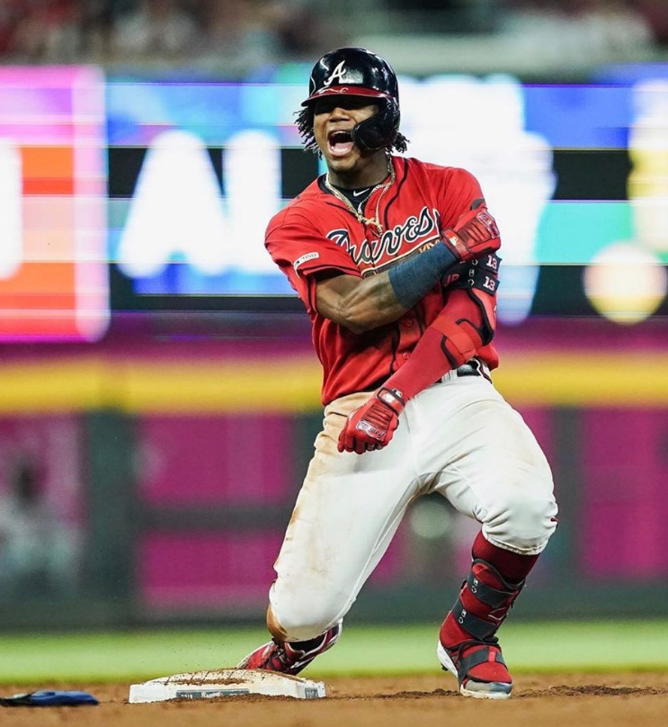 Ronald Acuna Jr. on the field