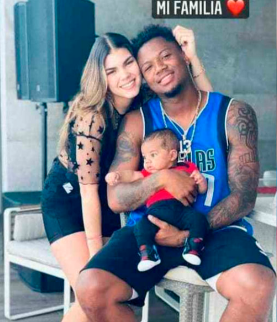 Ronald Acuna Jr. with his gf and son