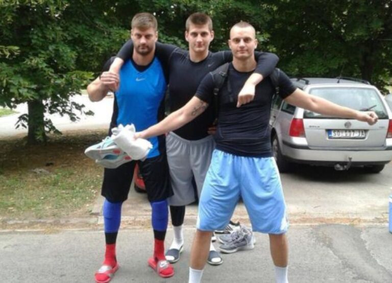 Nikola Jokic With His Two Brothers