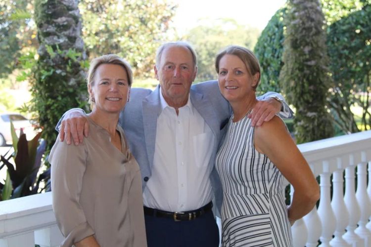 Annika And Charlotta With Their Father