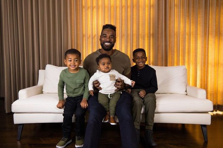 Calvin Johnson With His Children