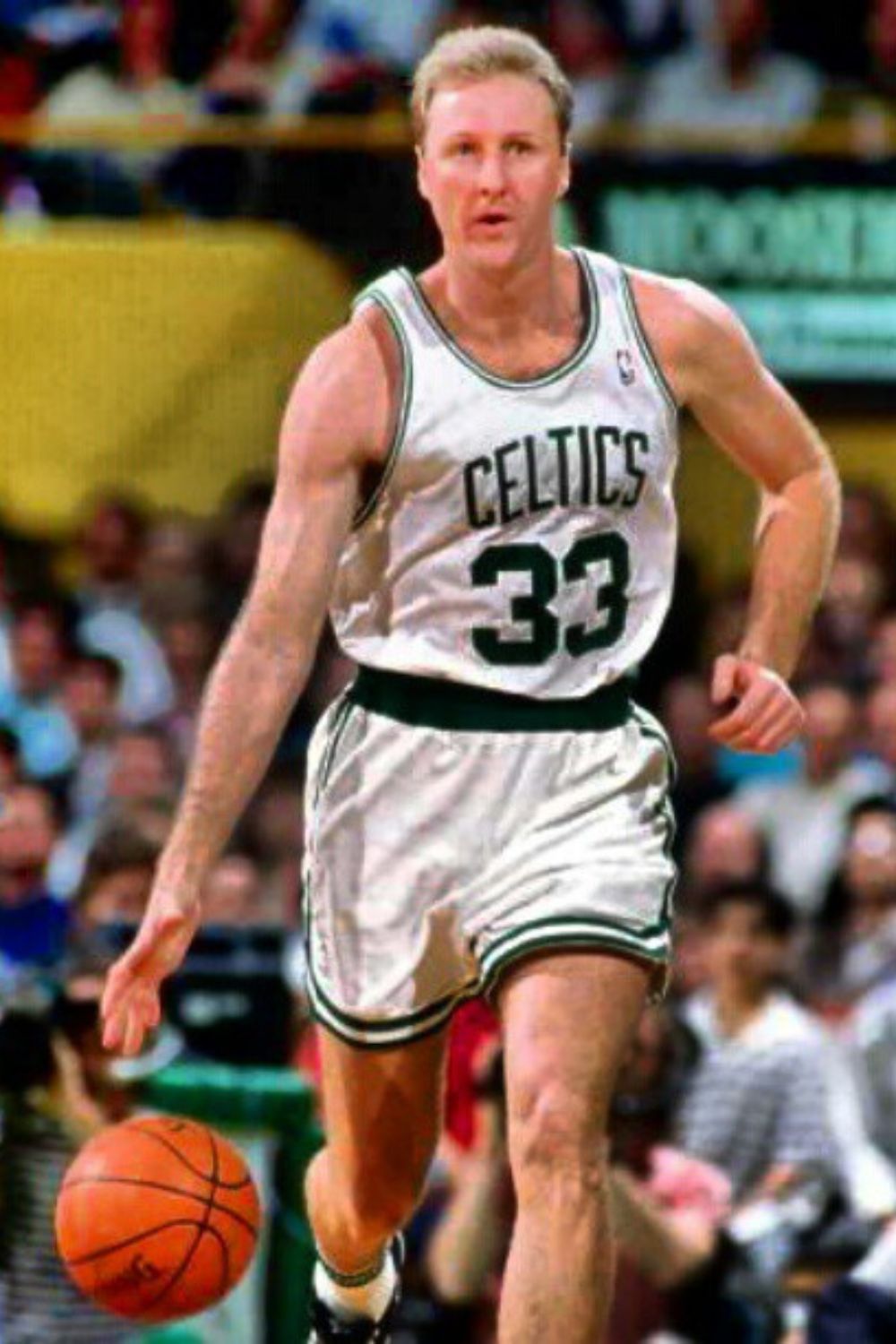 Former NBA Player Larry Bird Playing Basketball