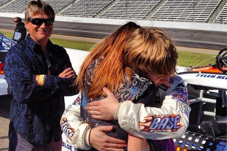 Tyler Hugging His Mother Geri After His Race Eight Years Ago