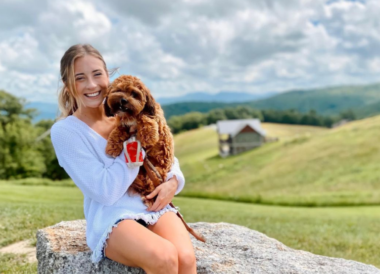 William Byron wife, Erin Blaney with her dog