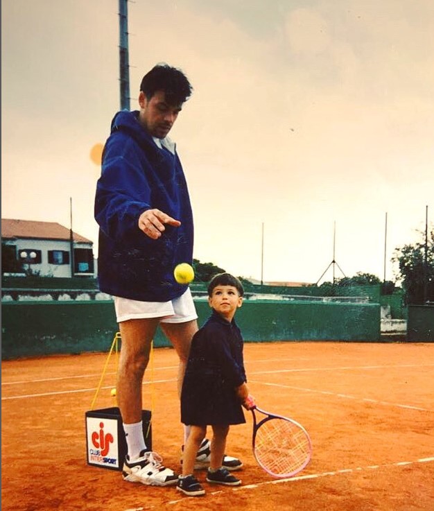 Young Ajla With Her Father