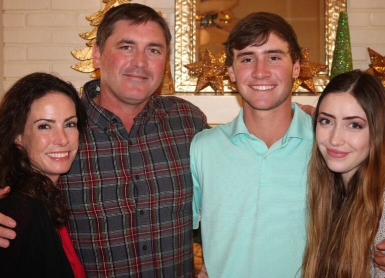 Austin Eckroat Pictured With His Parents, Steve, And Natalie, And His Older Sister Taylor