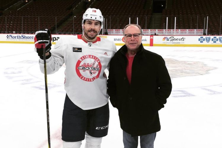 Chandler Stephenson Pictured With His Dad, Curt Stephenson At The United Center Arena In 2018