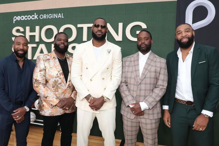 From L To R: Dru Joyce, Sian Cotton, LeBron James, Willie McGee And Romeo Travis At The Premiere Of The Movie Shooting Stars