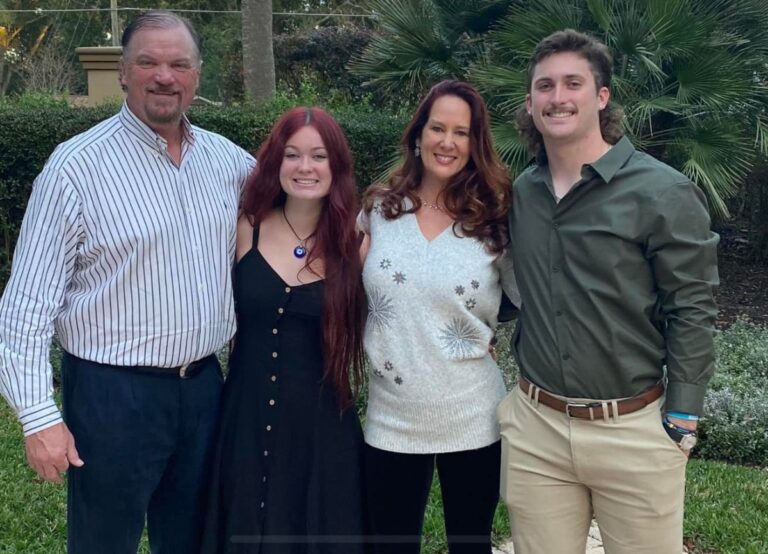 Dylan Crews Pictured With His Parents, George, And Kim Crews And His Younger Sister, Lyndsee Crews