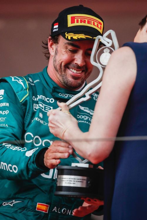 Fernando Alonso Celebrates Winning P2 In Monaco Grand Prix