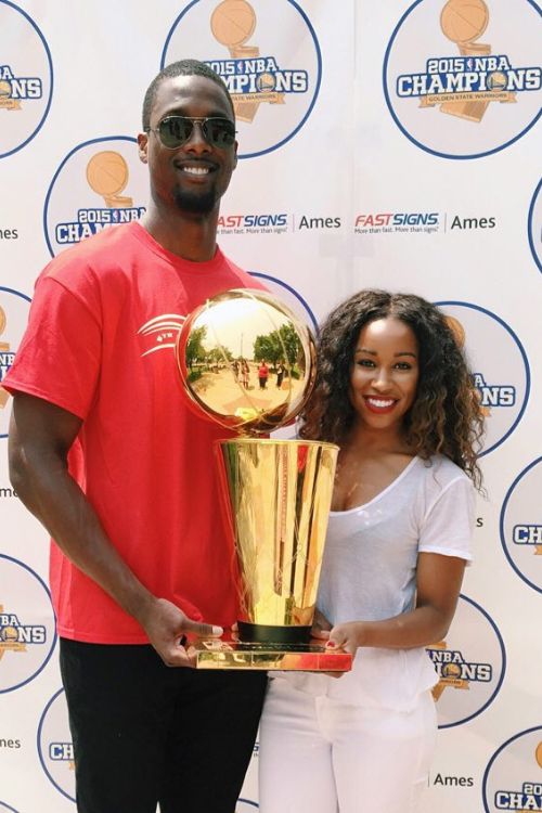 Harrison And Brittany Barnes Pictured With The NBA Trophy In 2015 