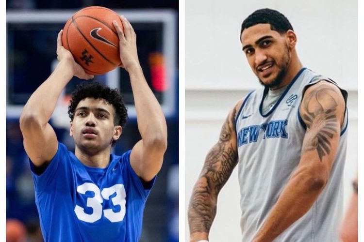 Jacob Toppin Pictured Playing For Kentucky And His Brother, Obi Toppin Pictured In The New York Knicks Training 