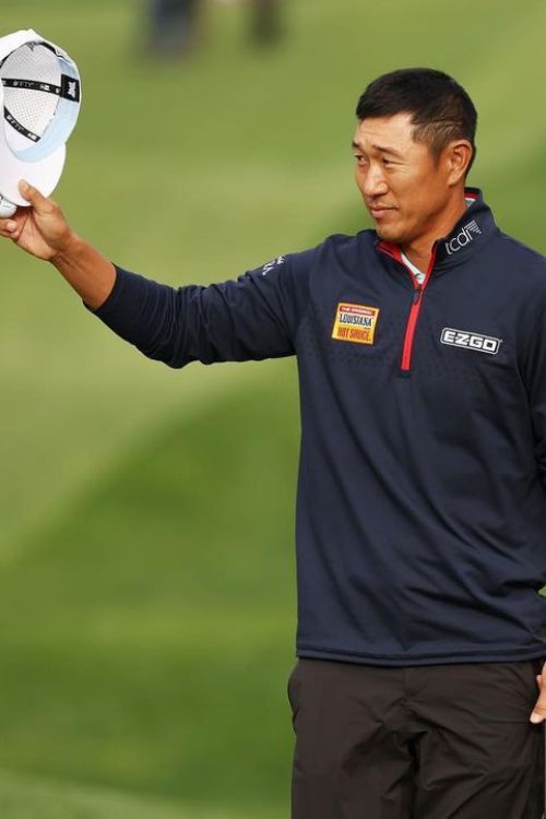 James Hahn Waves To The Crowd As He Plays In The Wells Fargo Championship In 2022