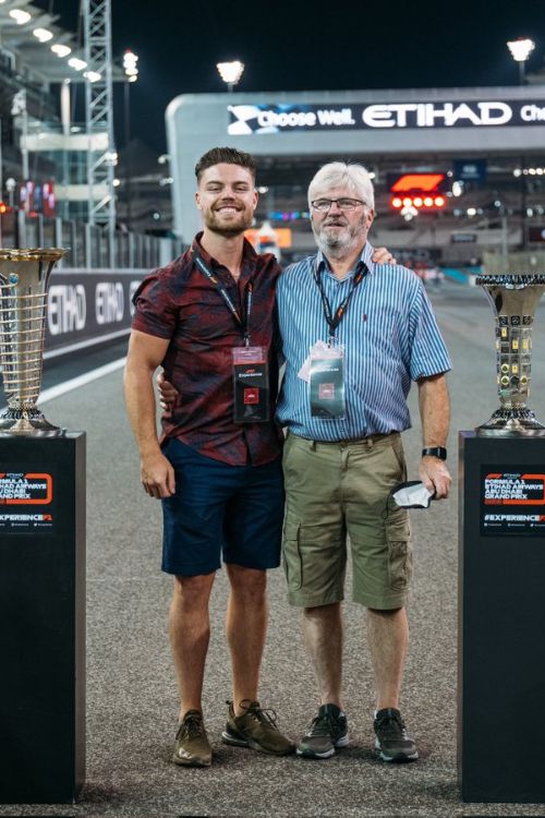 JD With His Father At The Abu Dhabi Grand Prix In 2021