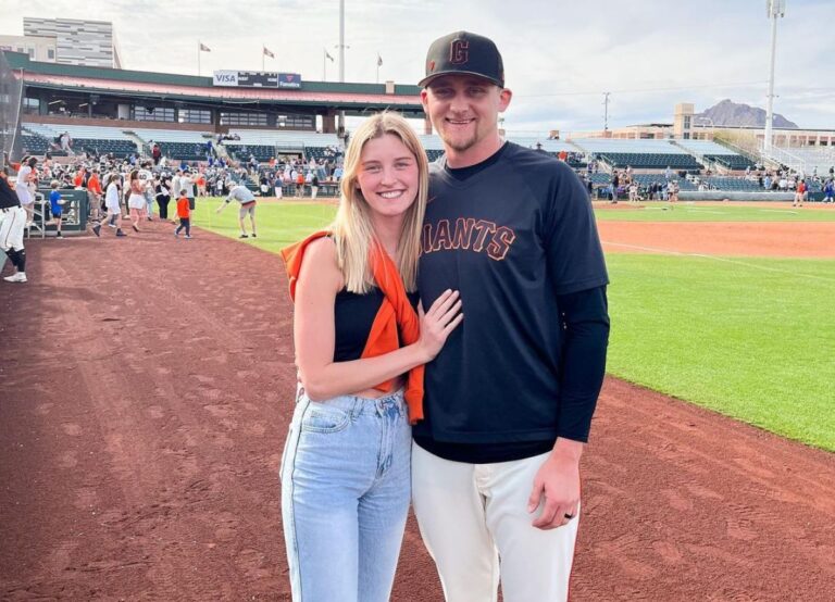 Keaton Winn Pictured With His Wife Kailey Winn At The Scottsdale Stadium In March 2023