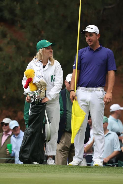 Maggie Pictured In Augusta National Golf Club Caddying For Lucas In The Masters' Tournament 