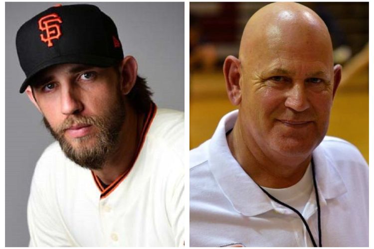 Madison Bumgarner Pictured In His Giants Gear And On Right His Father Kevin Bumgarner 