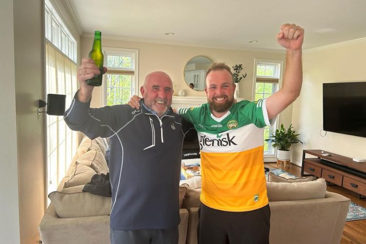 Shane Lowry Celebrates With His Father Brendan Lowry After Offaly GAA’s U20s Win The Leinster Title