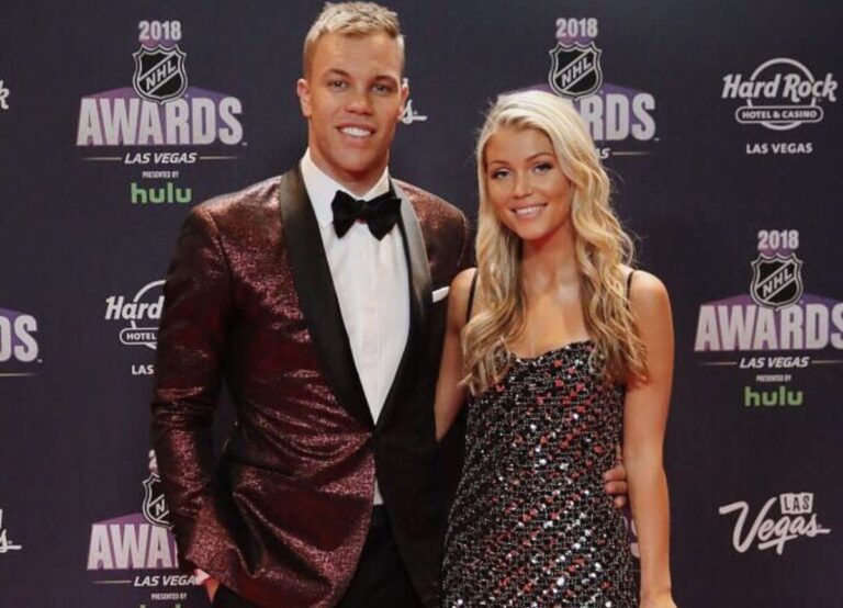 Taylor Hall Pictured With His Wife Rachel Hall Walking The Red Carpet Of The 2018 NHL Award Ceremony