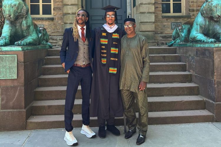 Tosan Pictured With His Father, Issac, And His Brother, Toju After Graduation In Princeton University