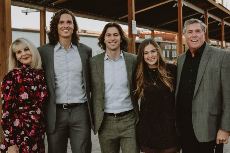 Tyler Glasnow Pictured With His Mom, Donna, Brother Ted, Sister-In-Law, Carly And Dad, Greg