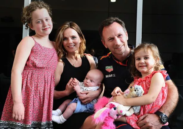 Geri Halliwell and Christian Horner With Their Three Children