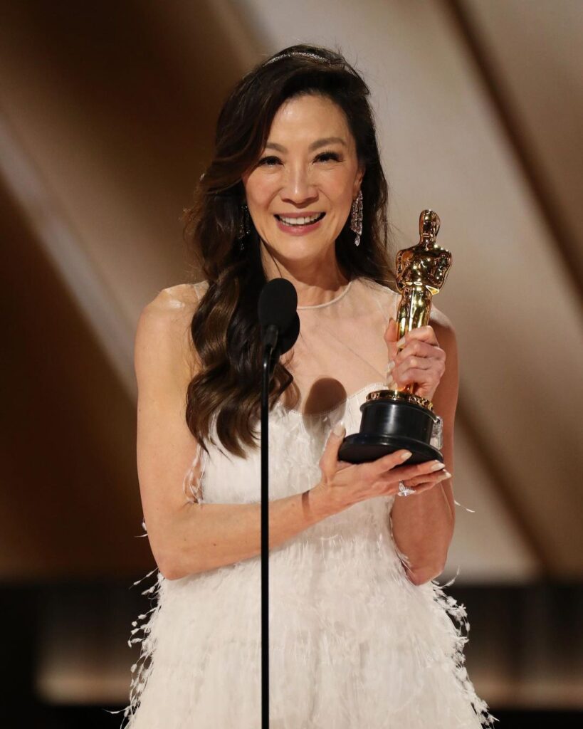 Michelle Yeoh Delivering Speech After Receiving Her First Oscar In 2022
