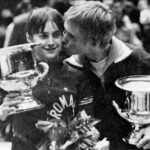 A Throwback Picture Of 1976 Of Bart Kissing Nadia On The Cheek