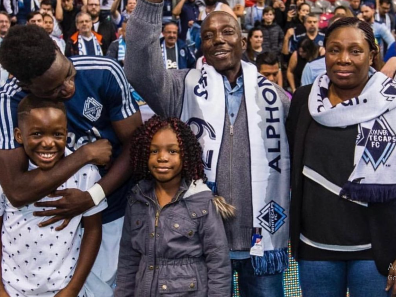 Alphonso Davies With His Family