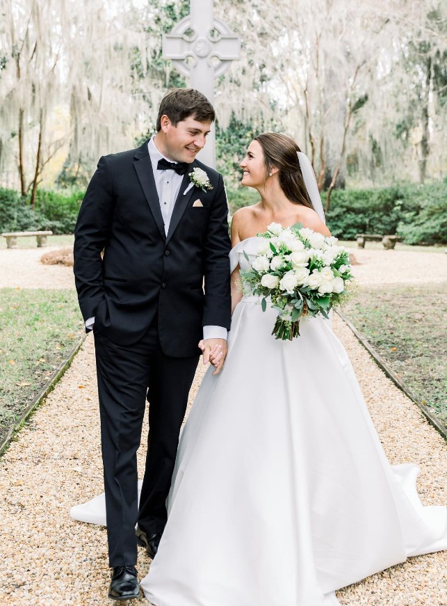 Andrew Novak With His Wife On Their Wedding Day