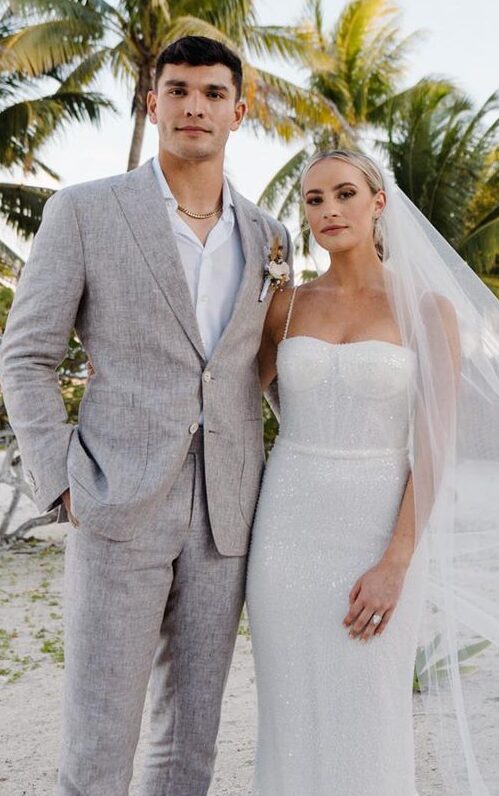 Brandon Vazquez And Jessica Fleck At Their Wedding In 2022