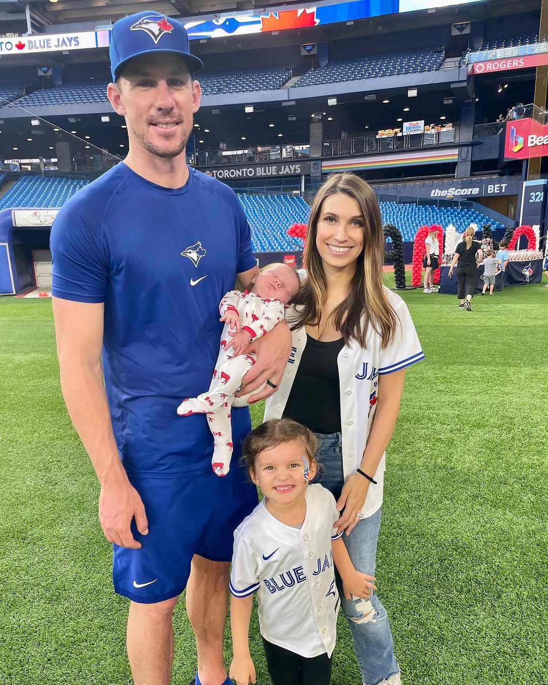 Chris With Family On Blue Jays Family Day
