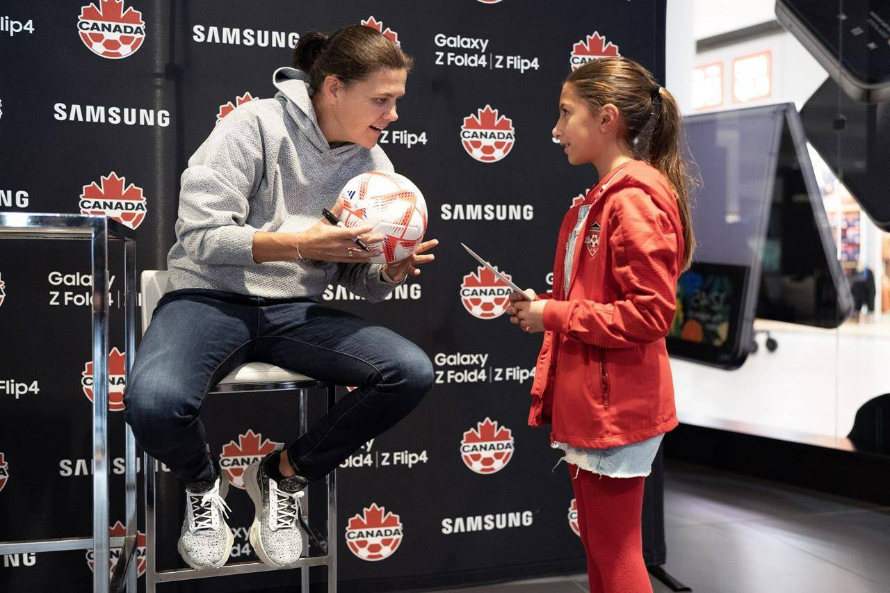 Christine Sinclair Signing Autographs At A World Cup Watch Party In Toronto