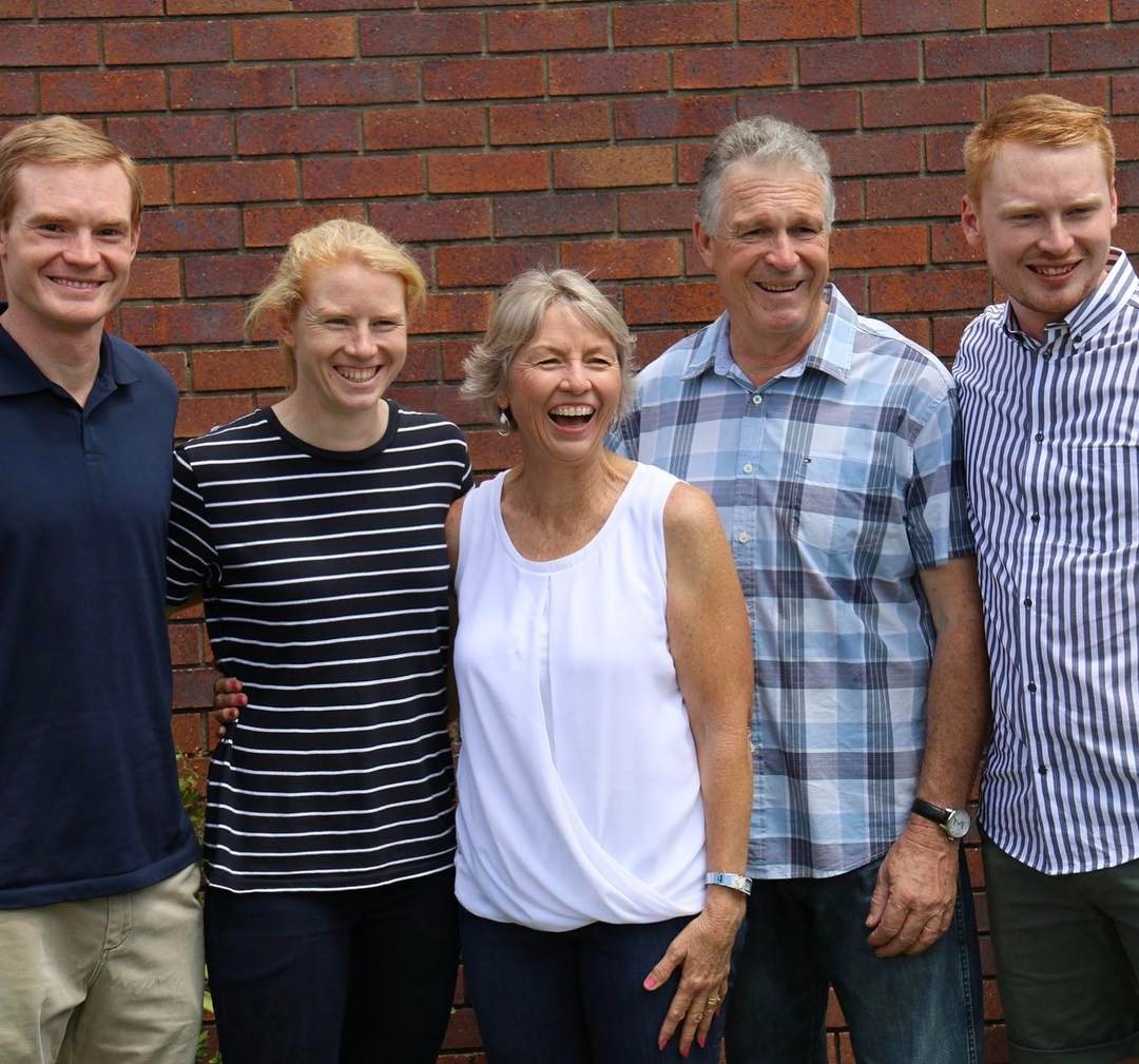 Clare Polkinghorne With Her Parents And Brothers