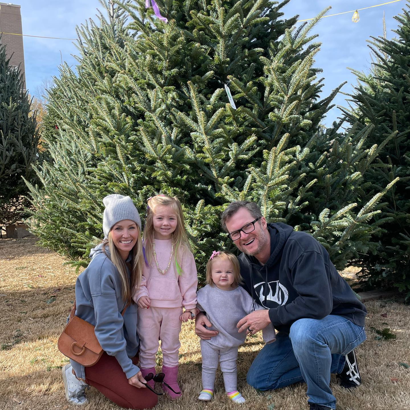 Dale Earnhardt Jr. With His Wife Amy And Two Daughters