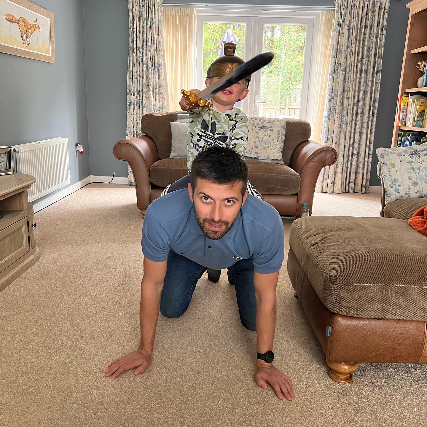 English Cricketer Mark Wood With His Son Harry