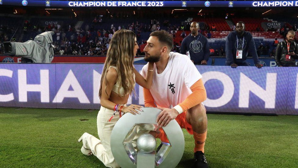 Gianluigi Donnarumma Celebrating Ligue 1 Title With Alessia Elefante