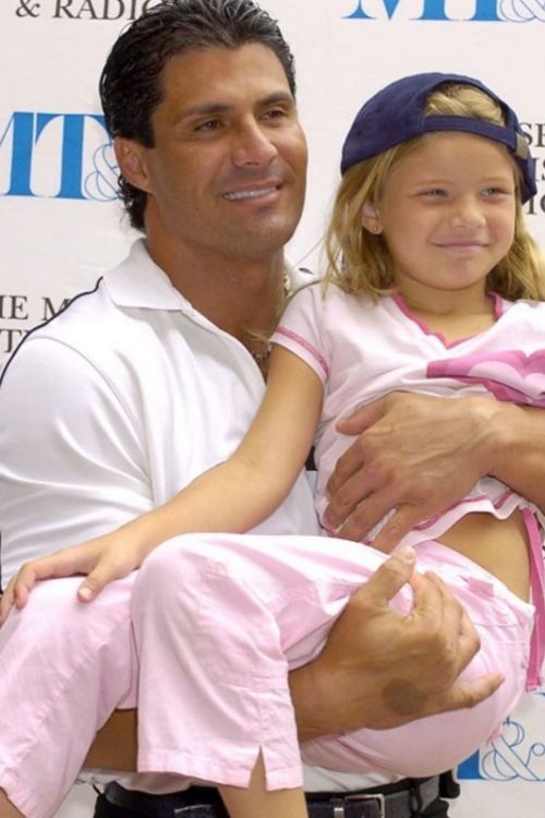 Jose Canseco With His Daughter