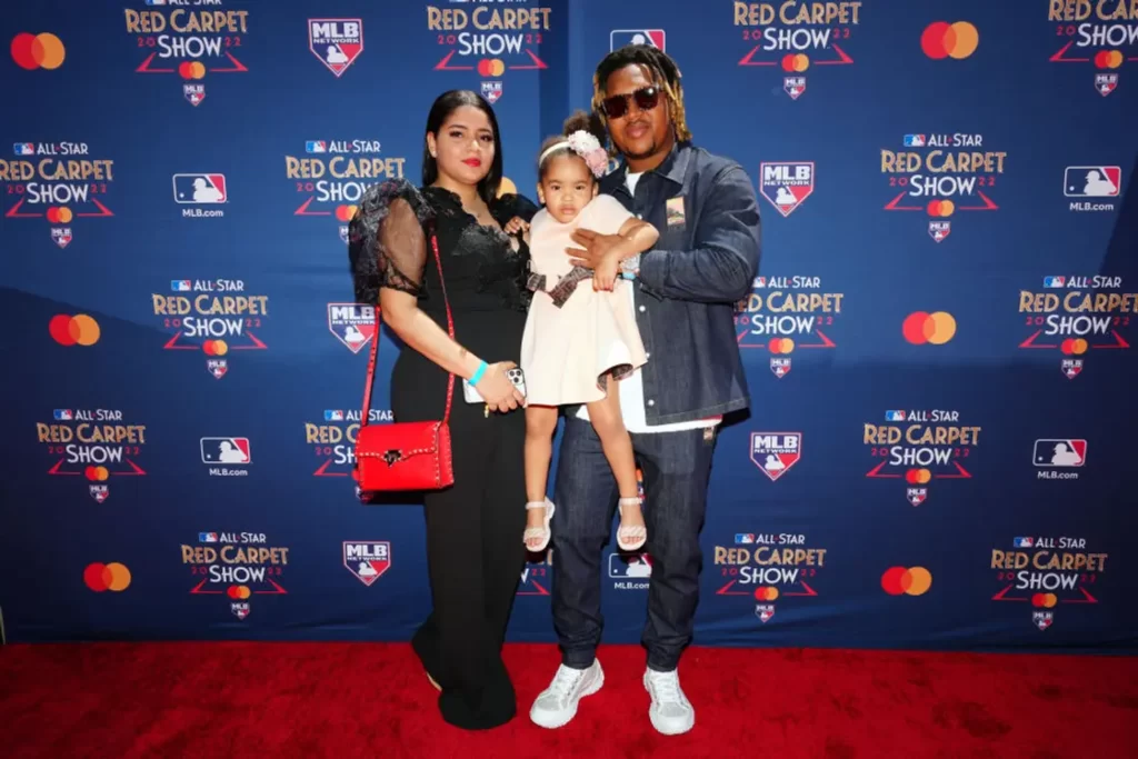 Jose Ramirez With His Wife And Daughter