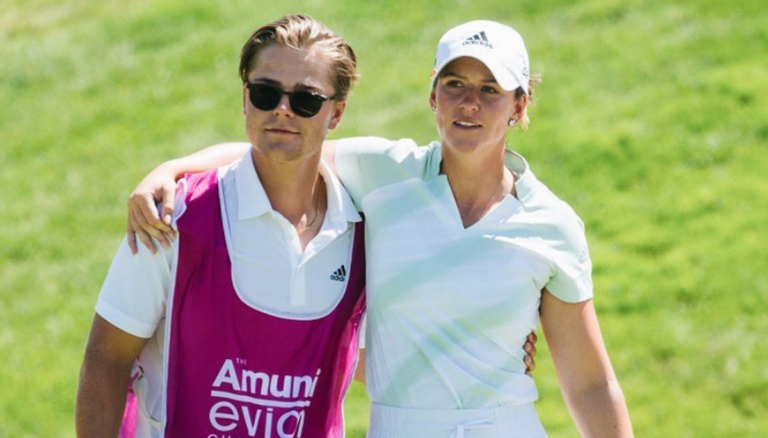 Linn M Grant And Her Boyfriend During Her First Major As A Pro