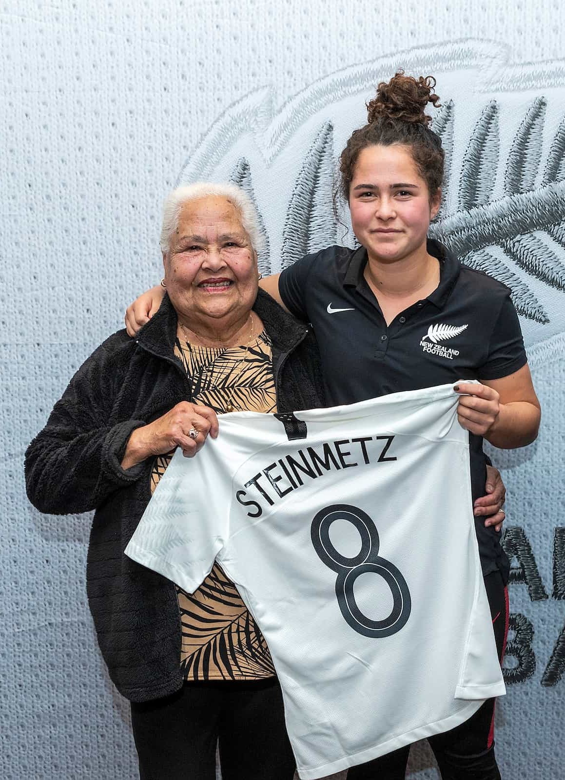 Malia With Her Grandmother At Her FIFA U-20 Women's World Cup 2018 Shirt Presentation